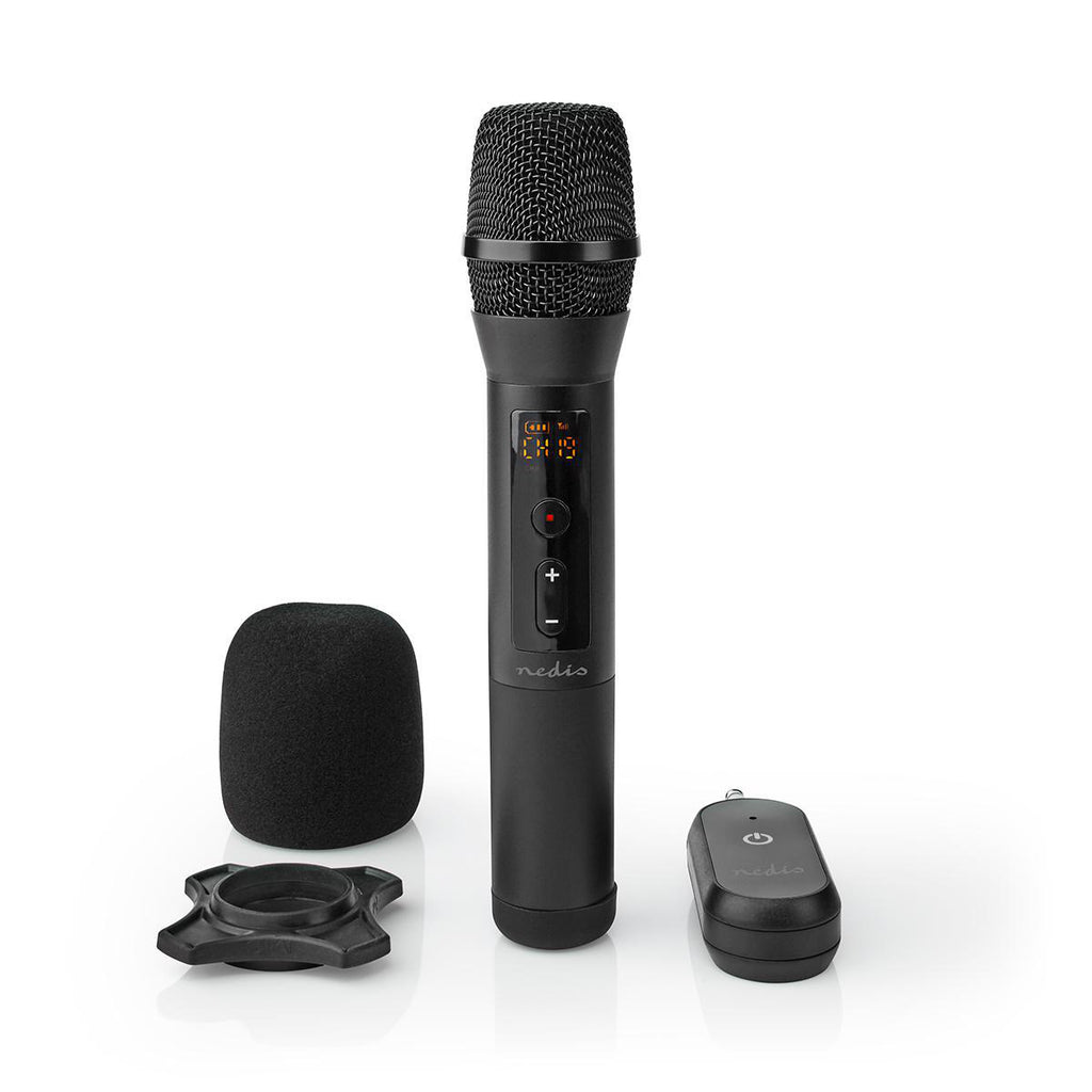 Vezeték nélküli mikrofon szett | 1 Mikrofon | Kardioid | 70 Hz - 13 kHz | 1000 Ohm | -95 dB | Hangerő szabályozás | Fekete
