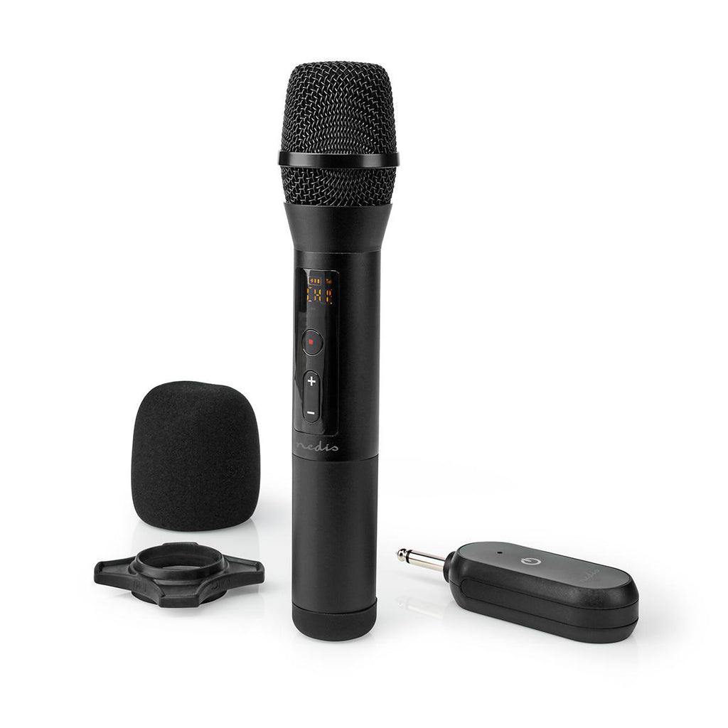 Vezeték nélküli mikrofon szett | 1 Mikrofon | Kardioid | 70 Hz - 13 kHz | 1000 Ohm | -95 dB | Hangerő szabályozás | Fekete