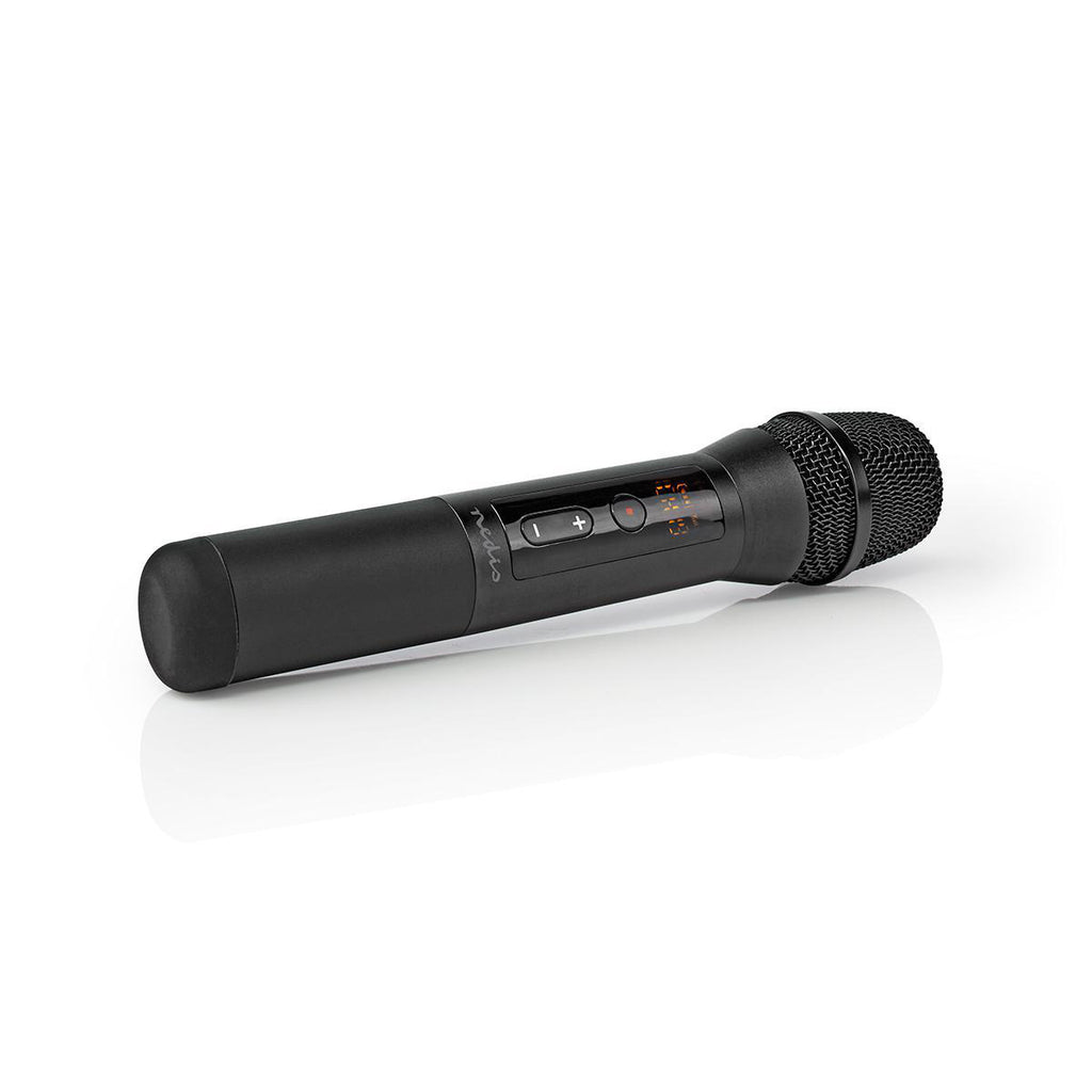 Vezeték nélküli mikrofon szett | 1 Mikrofon | Kardioid | 70 Hz - 13 kHz | 1000 Ohm | -95 dB | Hangerő szabályozás | Fekete