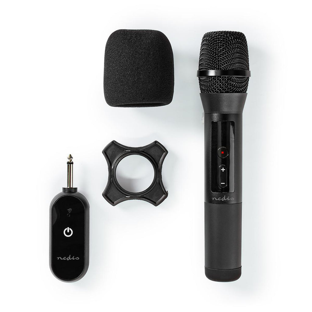 Vezeték nélküli mikrofon szett | 1 Mikrofon | Kardioid | 70 Hz - 13 kHz | 1000 Ohm | -95 dB | Hangerő szabályozás | Fekete