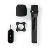 Vezeték nélküli mikrofon szett | 1 Mikrofon | Kardioid | 70 Hz - 13 kHz | 1000 Ohm | -95 dB | Hangerő szabályozás | Fekete