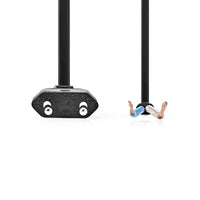 Tápkábel | Európai Dugasz - Nyílt Kábelvég | 2,0 m | Fekete