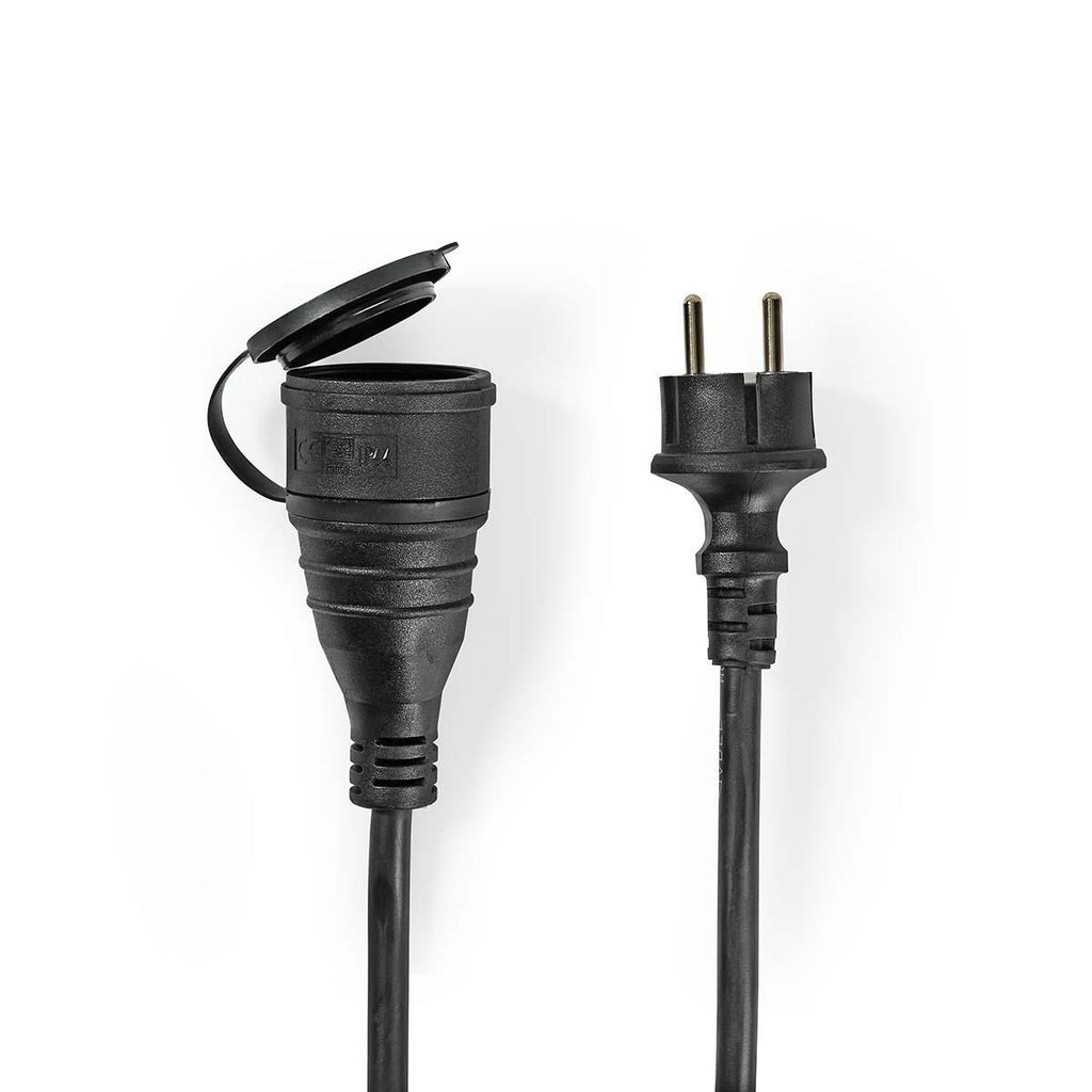 Hosszabbító kábel M - F | F típus (CEE 7/7) | Földelt csatlakozó | 20.0 m | 3680 W | 250 V AC 50/60 Hz | Földelés típusa: Oldal Érzékelő | Aljzat szög: 90 ° | IP44 | H07RN-F 3G1.5 | Eszköz táp kimeneti csatlaakozó(k): 1 | Fekete