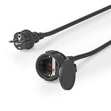 Hosszabbító kábel M - F | F típus (CEE 7/7) | Földelt csatlakozó | 20.0 m | 3680 W | 250 V AC 50/60 Hz | Földelés típusa: Oldal Érzékelő | Aljzat szög: 90 ° | IP44 | H07RN-F 3G1.5 | Eszköz táp kimeneti csatlaakozó(k): 1 | Fekete