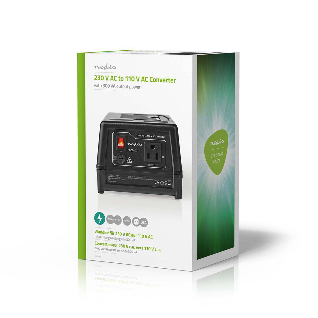 Áramátalakító | 230 V AC - 110V AC | 300 W | Földelt USA Kimenet