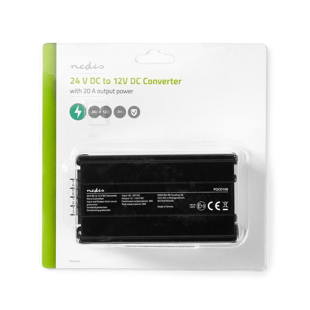 Áramátalakító | 24 V DC - 12 V DC | 20 A Kimenet