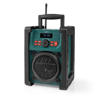 DAB+ Rádió | Munkahelyi Rádió | DAB+ / FM | 2.2 " | Fekete Fehér Képernyő | Elemes Áramellátás / Hálózati Áramellátás | Digitális | 15 W | Bluetooth | Ébresztő óra | IP65 | Hordozó fogantyú | Fekete / Zöld