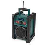 DAB+ Rádió | Munkahelyi Rádió | DAB+ / FM | 2.2 " | Fekete Fehér Képernyő | Elemes Áramellátás / Hálózati Áramellátás | Digitális | 15 W | Bluetooth | Ébresztő óra | IP65 | Hordozó fogantyú | Fekete / Zöld