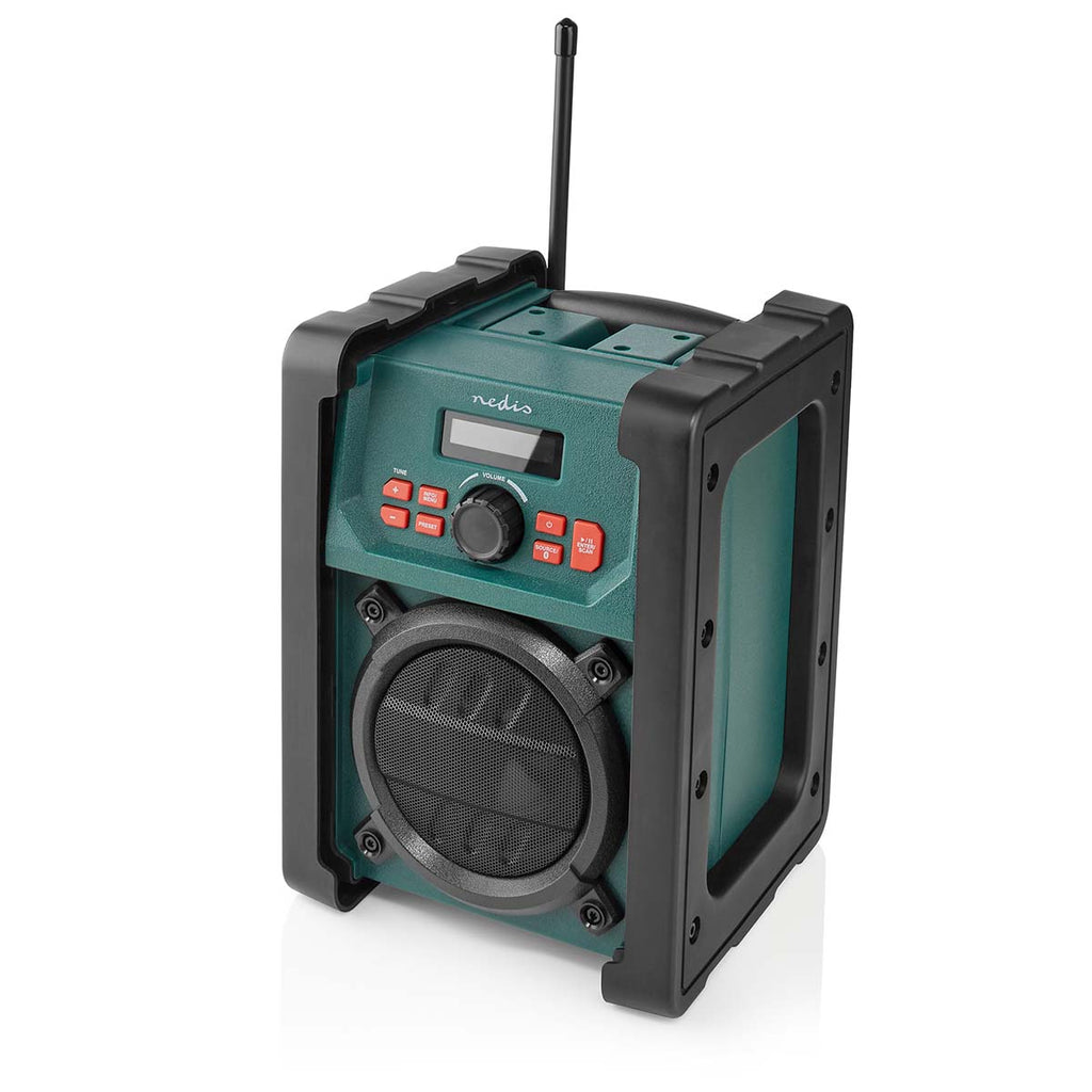 DAB+ Rádió | Munkahelyi Rádió | DAB+ / FM | 2.2 " | Fekete Fehér Képernyő | Elemes Áramellátás / Hálózati Áramellátás | Digitális | 15 W | Bluetooth | Ébresztő óra | IP65 | Hordozó fogantyú | Fekete / Zöld
