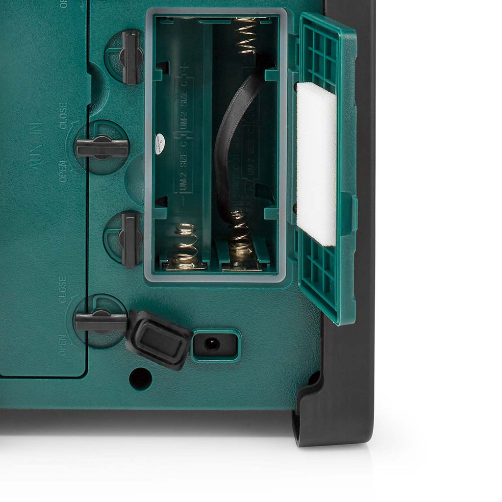 DAB+ Rádió | Munkahelyi Rádió | DAB+ / FM | 2.2 " | Fekete Fehér Képernyő | Elemes Áramellátás / Hálózati Áramellátás | Digitális | 15 W | Bluetooth | Ébresztő óra | IP65 | Hordozó fogantyú | Fekete / Zöld