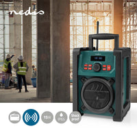 DAB+ Rádió | Munkahelyi Rádió | DAB+ / FM | 2.2 " | Fekete Fehér Képernyő | Elemes Áramellátás / Hálózati Áramellátás | Digitális | 15 W | Bluetooth | Ébresztő óra | IP65 | Hordozó fogantyú | Fekete / Zöld