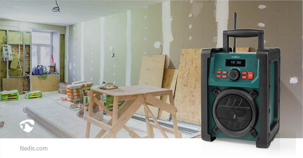 DAB+ Rádió | Munkahelyi Rádió | DAB+ / FM | 2.2 " | Fekete Fehér Képernyő | Elemes Áramellátás / Hálózati Áramellátás | Digitális | 15 W | Bluetooth | Ébresztő óra | IP65 | Hordozó fogantyú | Fekete / Zöld