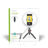 Gyűrűs Fény | 10 inch | 120 LED's | 2700 - 6700 K | Háromlábú Állvány | Fekete