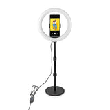 Gyűrűs Fény | 10 inch | 120 LED's | 2700 - 6700 K | Asztali | Fekete