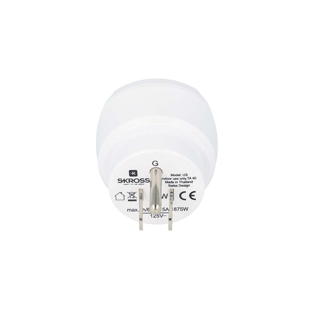 Utazó Adapter Europe-to-USA Földelt