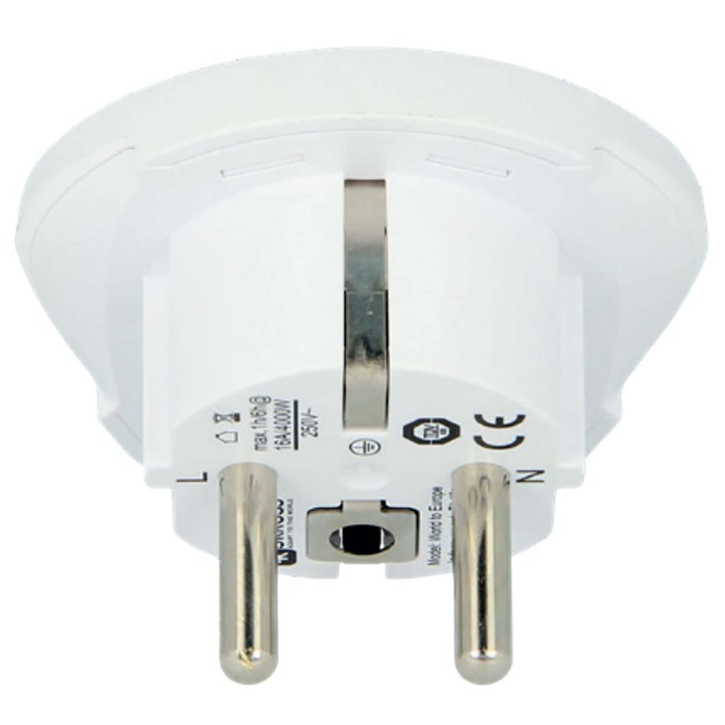 Utazó Adapter Világ-to-Europe Földelt