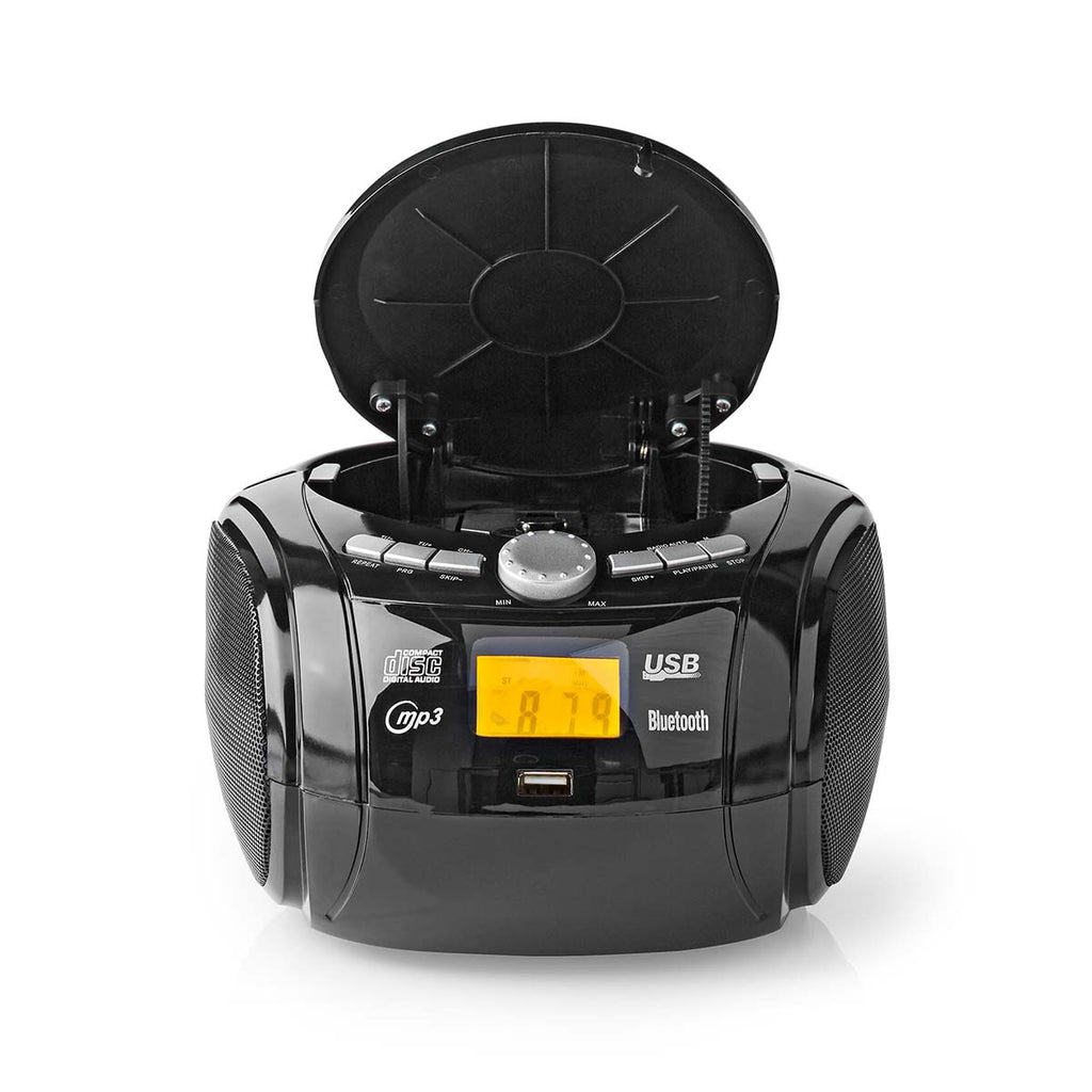 CD-lejátszó Boombox | Elemes Áramellátás / Hálózati Áramellátás | Stereo | 9 W | Bluetooth® | FM | USB lejátszás | Hordozó fogantyú | Fekete-3