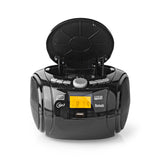 CD-lejátszó Boombox | Elemes Áramellátás / Hálózati Áramellátás | Stereo | 9 W | Bluetooth® | FM | USB lejátszás | Hordozó fogantyú | Fekete-3