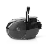 CD-lejátszó Boombox | Elemes Áramellátás / Hálózati Áramellátás | Stereo | 9 W | Bluetooth® | FM | USB lejátszás | Hordozó fogantyú | Fekete-4