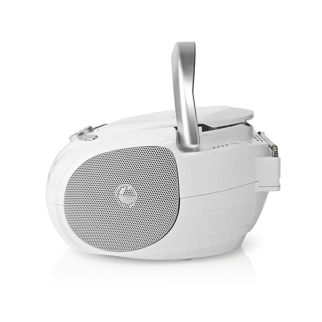 CD-lejátszó Boombox | Elemes Áramellátás / Hálózati Áramellátás | Stereo | 9 W | Bluetooth® | FM | USB lejátszás | Hordozó fogantyú | Fehér