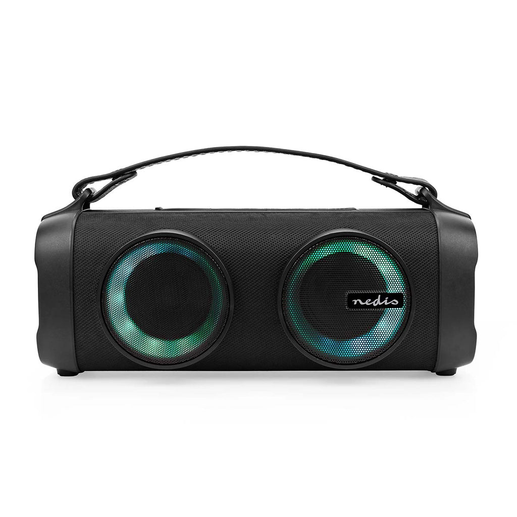 Bluetooth® Party Boombox | 5 hrs | 2.0 | 24 W | Media lejátszás: AUX / USB | Összekapcsolható | Hordozó fogantyú | Party fények | Fekete