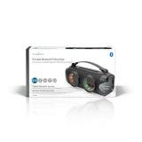 Bluetooth® Party Boombox | 5 hrs | 2.0 | 24 W | Media lejátszás: AUX / USB | Összekapcsolható | Hordozó fogantyú | Party fények | Fekete