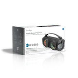 Bluetooth® Party Boombox | 5 hrs | 2.0 | 24 W | Media lejátszás: AUX / USB | Összekapcsolható | Hordozó fogantyú | Party fények | Fekete