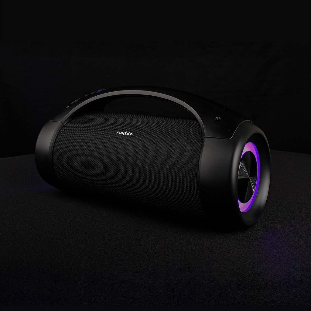 Bluetooth® Party Boombox | 6 hrs | 2.0 | 50 W | Media lejátszás: AUX / USB | IPX5 | Összekapcsolható | Hordozó fogantyú | Party fények | Fekete