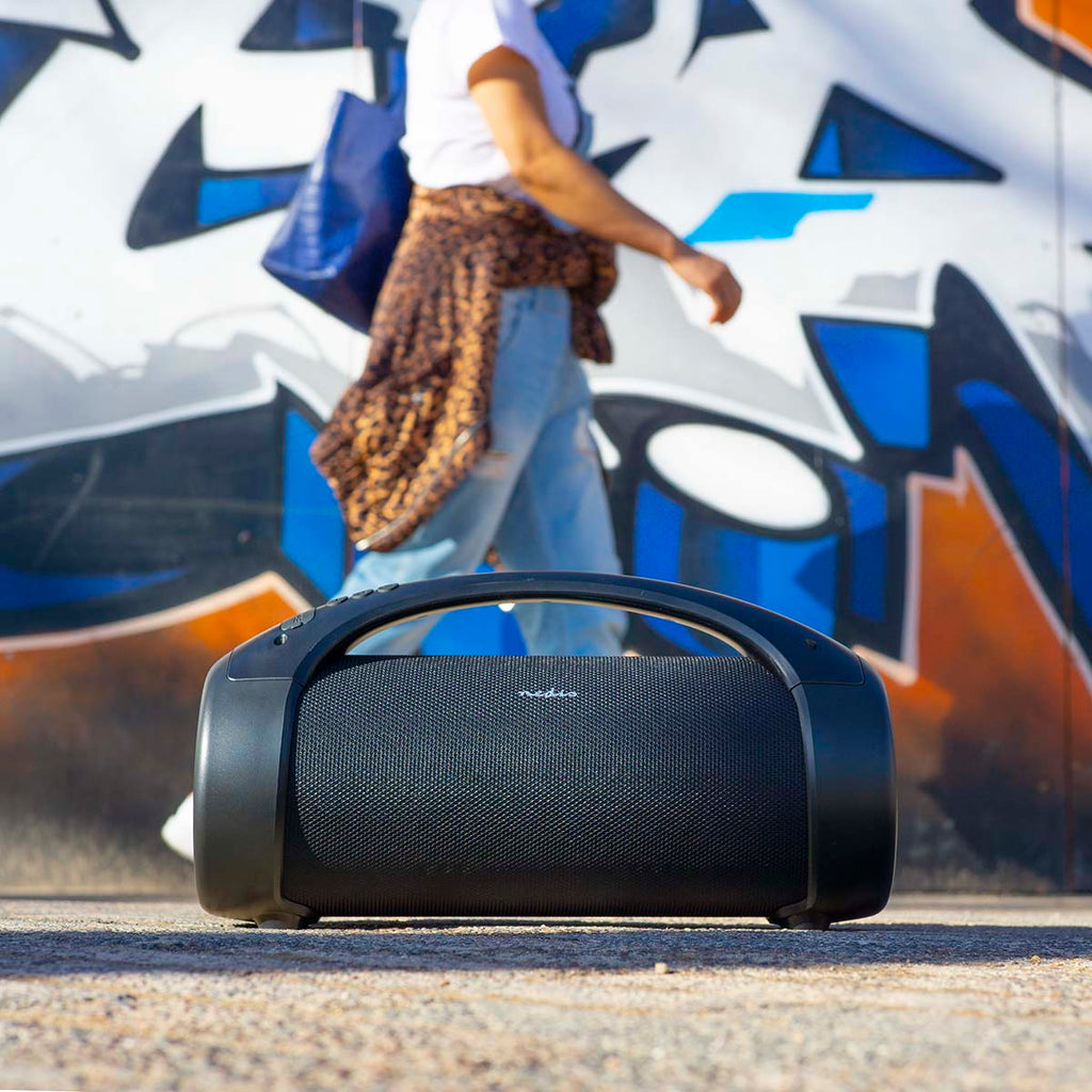 Bluetooth® Party Boombox | 6 hrs | 2.0 | 50 W | Media lejátszás: AUX / USB | IPX5 | Összekapcsolható | Hordozó fogantyú | Party fények | Fekete