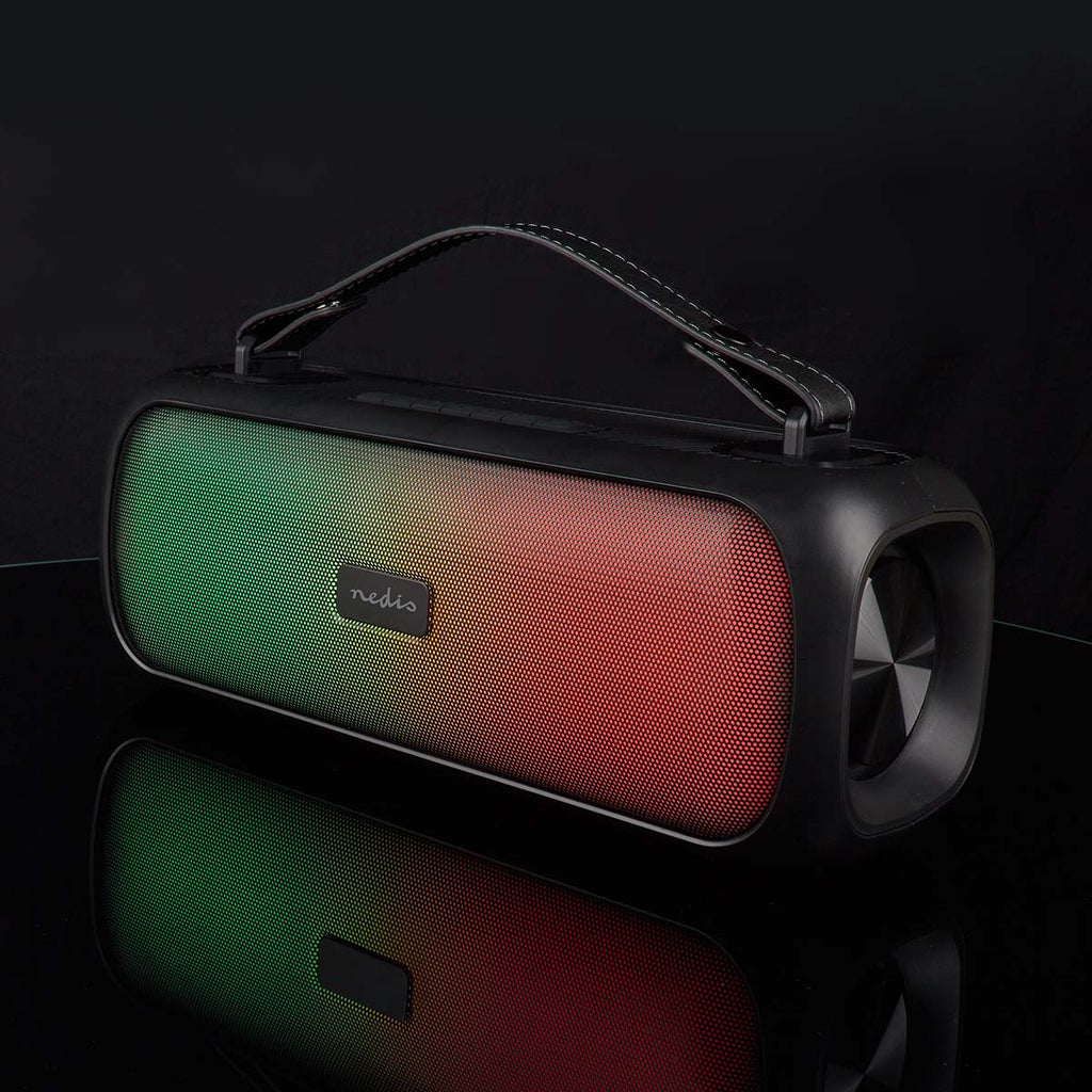 Bluetooth® Party Boombox | 4.5 hrs | 2.0 | 30 W | Media lejátszás: AUX / USB | IPX5 | Összekapcsolható | Hordozó fogantyú | Party fények | Fekete