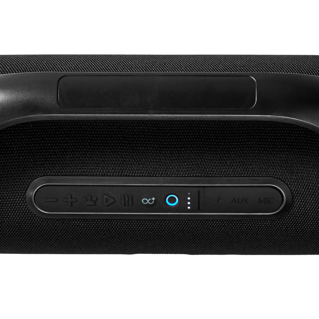 Bluetooth® Party Boombox | 9.5 óra | 2.1 | 120 W | Media lejátszás: AUX | IPX5 | Összekapcsolható | Hordozó fogantyú | Party fények | Fekete-7