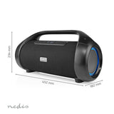 Bluetooth® Party Boombox | 9.5 óra | 2.1 | 120 W | Media lejátszás: AUX | IPX5 | Összekapcsolható | Hordozó fogantyú | Party fények | Fekete-12