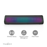 Bluetooth® hangszóró | Maximális akkumulátor lejátszási idő: 6 óra | Asztali Dizájn | 18 W | Stereo | Beépített mikrofon | Összekapcsolható | Fekete-4