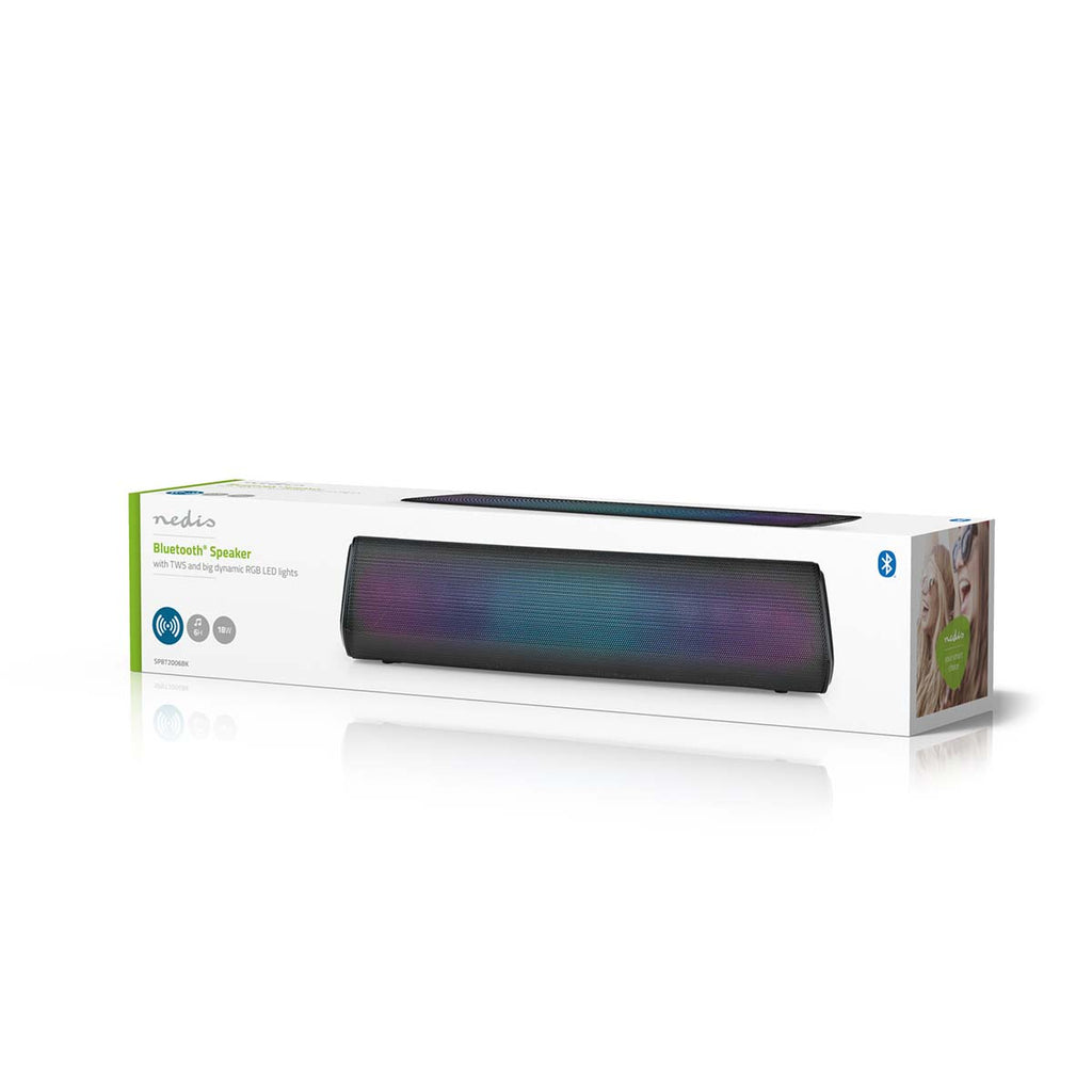 Bluetooth® hangszóró | Maximális akkumulátor lejátszási idő: 6 óra | Asztali Dizájn | 18 W | Stereo | Beépített mikrofon | Összekapcsolható | Fekete-9