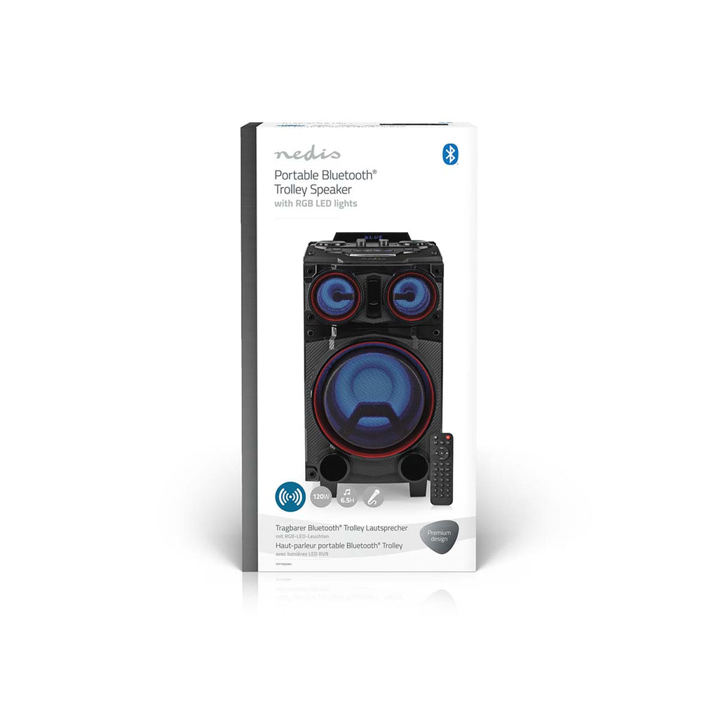 Bluetooth® party hangszóró | Maximális akkumulátor lejátszási idő: 6.5 óra | 120 W | Hordozó fogantyú | Party fények | Ekvalizer | Fekete-15
