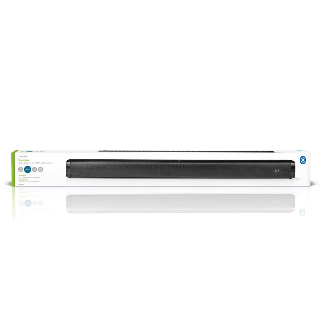 Soundbar | 2.0 | DSP Programok | 40 W | 1x 3.5 mm / 1x Coax Audió / 1x Optikai / 1x USB | 1x HDMI ARC-vel) | Bluetooth® | Rögzíthető | Fekete