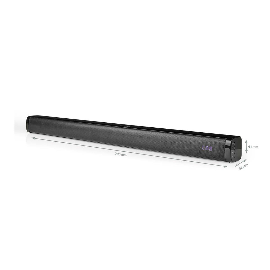 Soundbar | 2.0 | DSP Programok | 40 W | 1x 3.5 mm / 1x Coax Audió / 1x Optikai / 1x USB | 1x HDMI ARC-vel) | Bluetooth® | Rögzíthető | Fekete