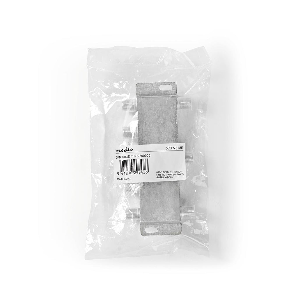 CATV F-dugaszelosztó | Max. 10 dB Csillapítás | 5 - 1000 MHz | 6 Kimenet