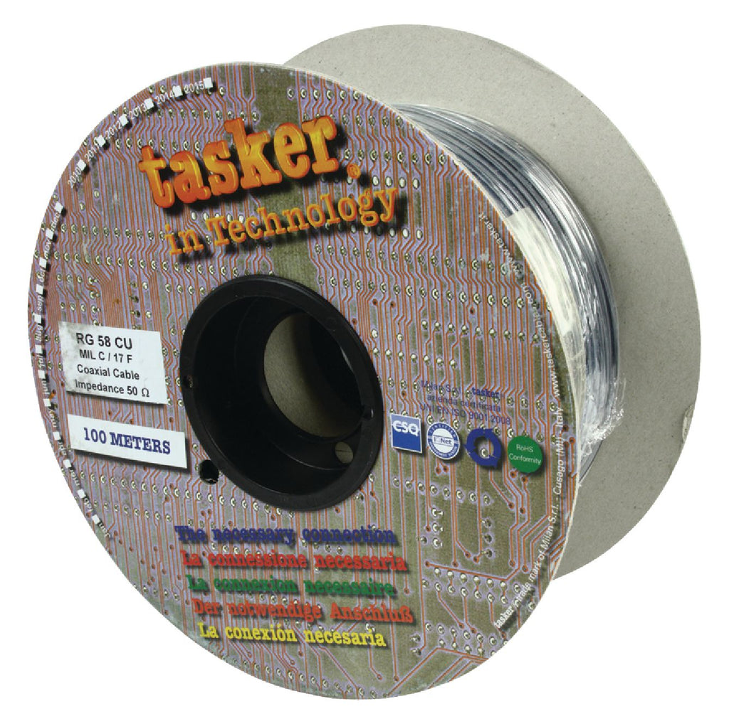 Koax Kábel Tekercsben RG58 5.0 mm 100 m Fekete