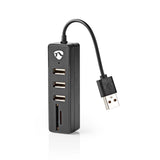 USB hub | USB-A Dugasz | USB-A Aljzat | 3-Port port(s) | USB-áramellátású | SD & MicroSD / 3x USB-2