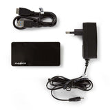 USB-hub | 4 portos | USB 3.0 Ellátású | Külön Ellátás | 5 Gbps