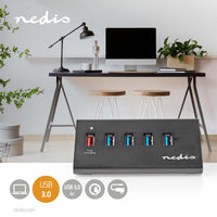 USB hub | 5-Port port(s) | QC3.0 / USB 3.2 Gen 1 | Hálózati Áramellátás / USB-áramellátású | 5 Gbps | 5x USB