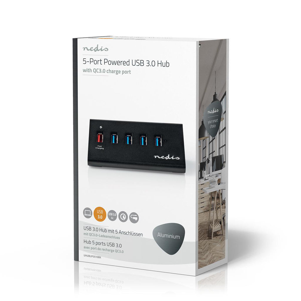 USB hub | 5-Port port(s) | QC3.0 / USB 3.2 Gen 1 | Hálózati Áramellátás / USB-áramellátású | 5 Gbps | 5x USB