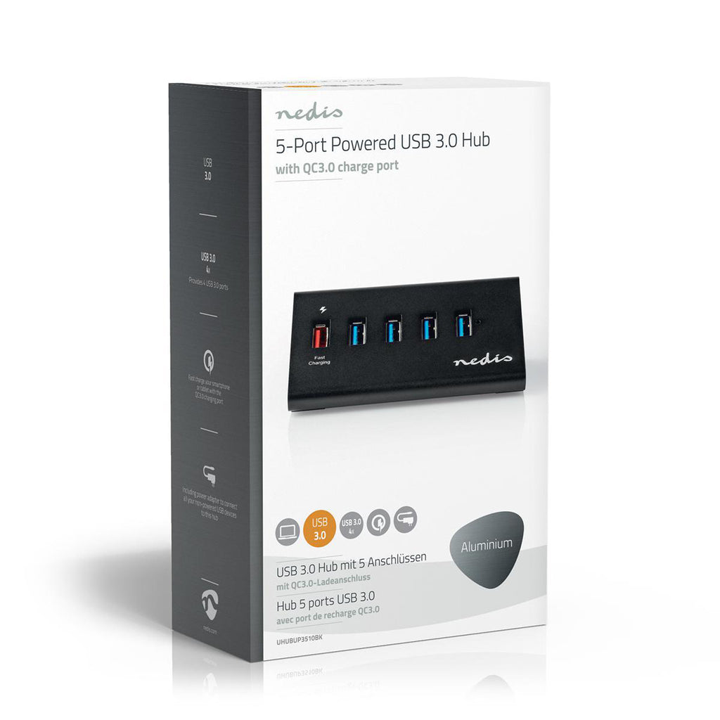USB hub | 5-Port port(s) | QC3.0 / USB 3.2 Gen 1 | Hálózati Áramellátás / USB-áramellátású | 5 Gbps | 5x USB