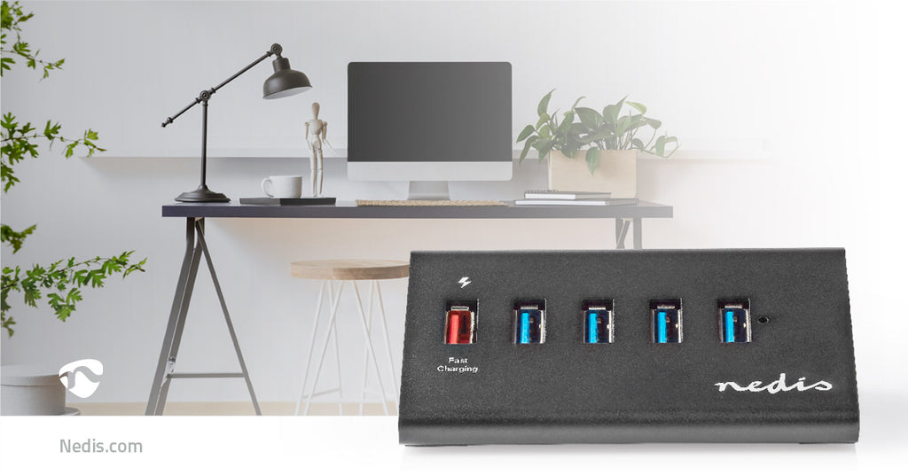 USB hub | 5-Port port(s) | QC3.0 / USB 3.2 Gen 1 | Hálózati Áramellátás / USB-áramellátású | 5 Gbps | 5x USB