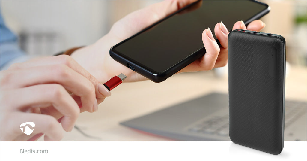 Hordozható töltő | 10000 mAh | 2x 3.0 A | Kimenő csatlakozók száma: 2 | Kimeneti kapcsolat_ 1x USB-A / 1x USB-C™ | Bemenő csatlakozók: 1x Micro USB / 1x USB-C™ | PD2.0 18W | Lítium-Polimer