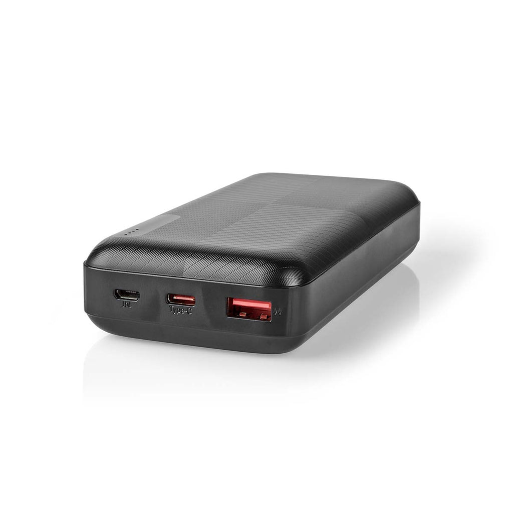 Hordozható töltő | 20000 mAh | 2x 3.0 A | Kimenő csatlakozók száma: 2 | Kimeneti kapcsolat_ 1x USB-A / 1x USB-C™ | Bemenő csatlakozók: 1x Micro USB / 1x USB-C™ | PD2.0 18W | Lítium-Polimer