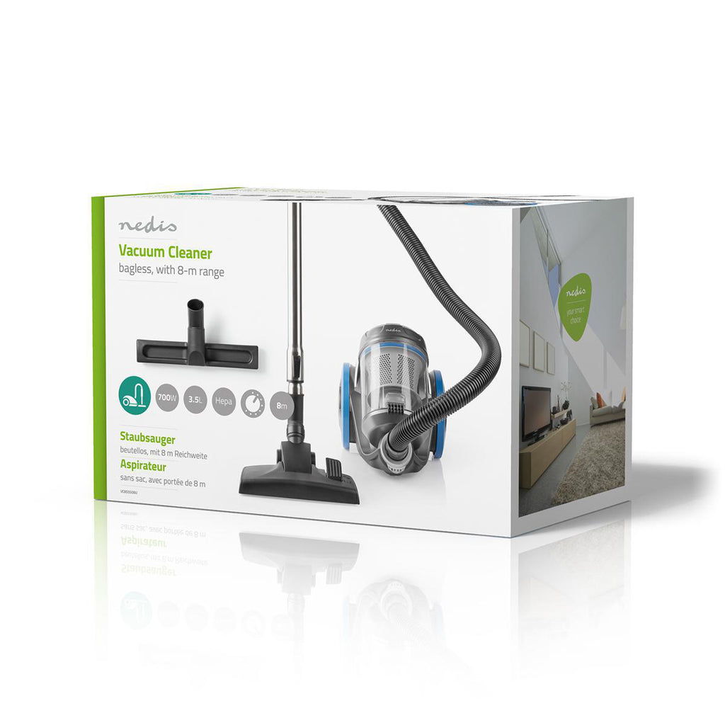 Porszívó | Zsák Nélküli | 700 W | Parkettakefe | 3,5 Literes Porkapacitás | Kék