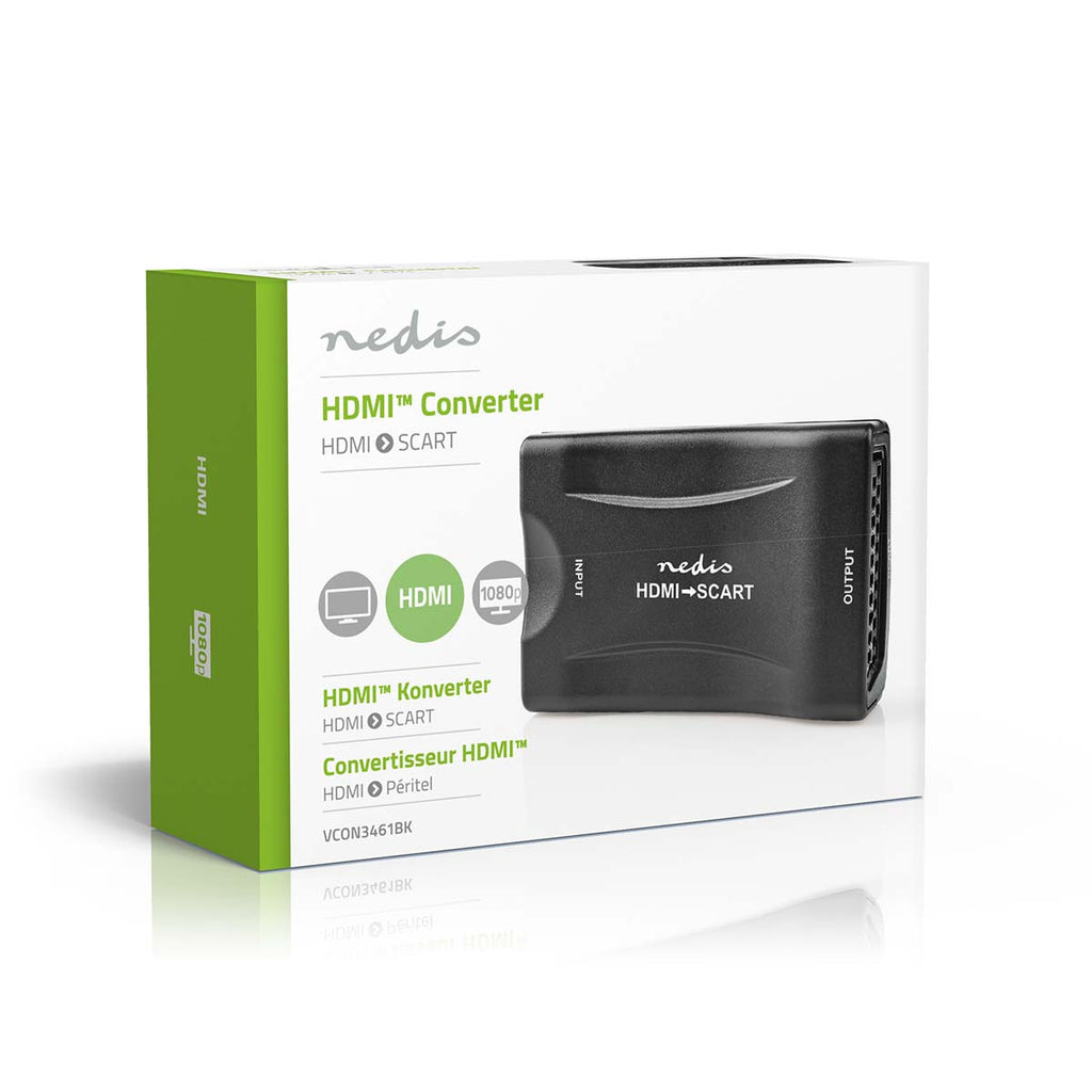 HDMI ™ Converter | HDMI™ Bemenet | SCART Aljzat | 1 irányú | 1080p | 1.2 Gbps | ABS | Fekete