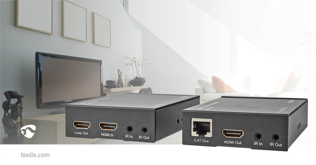 HDMI ™ Hosszabbító | Cat6-on keresztül | 60.0 m-ig | 4K@60Hz | 18 Gbps | Fém | Antracit